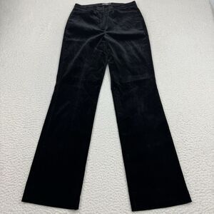 Cambio‎ Straight Leg Velour Pants Womens Size 6 Black Cotton Blend Stretch EUC